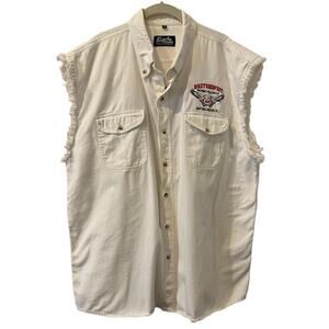 Biketoberfest 2007 Daytona Beach-Cycle Thread Shirt-White Cut Off Sleeve 2XL